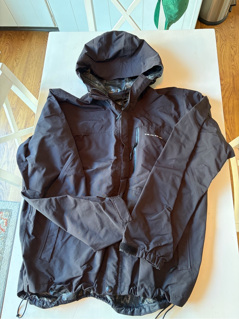 Gauge technical gear Men's Hooded Rain Jacket in Charcoal